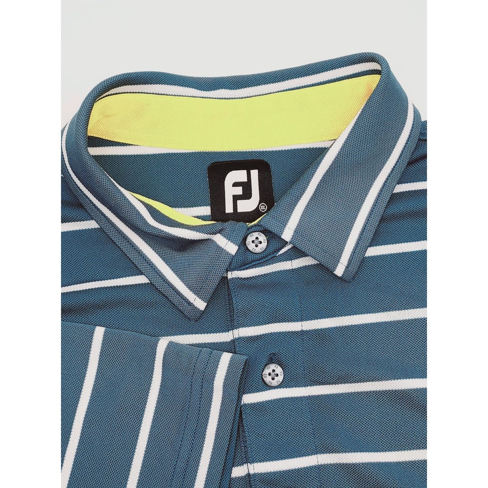 FootJoy FJ‎ XXL Golf Polo Shirt Striped Blue White Olde Mill